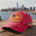thumbnail image 2 of USA 250th Anniversary American Flag Hat 1776-2026 Independence Day Distressed Cap Adjustable Embroidered Cap Merchandise for Men Women,Red, 2 of 5