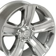 thumbnail image 2 of 20 inch Rim fits 11-18 Dodge Ram 1500 Polished Silver Inlay Aluminum Wheel Direct Fit, 2 of 4