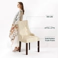 thumbnail image 4 of AFO Wing Back Dining Chairs Set of 2, Button Tufted Fabric Kitchen Chairs with Solid Rubberwood Legs, Upholstered High Back Side Chair, Beige, 4 of 8