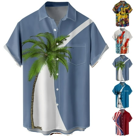 

Family Matching Casual Button Down Tees Front-Pocket Funky Clothes Plus Size Men