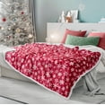 thumbnail image 4 of Manta PAVILIA con forma de copo de nieve rojo de Navidad, 150 x 200 cm, 4 of 9