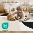 thumbnail image 4 of ODIKA 8'x10' Washable Area Rug Non-Shedding, Easy Care, Black Beige Geometric Abstract Design Elegant Contrast with Minimalist Curves for King Size Bedroom Under Bed, Master Suite, 4 of 7
