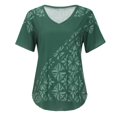 thumbnail image 2 of Gibobby Camiseta de Manga Corta con Cuello en V Camiseta manga corta informal con cuello en V estampada para mujer(E,XL), 2 of 5