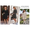 thumbnail image 6 of MOYIKO Long Sleeve Fall Dresses for Women Pleated Crew Neck Dress Casual Fashion Dresses with Pockets, 6 of 7