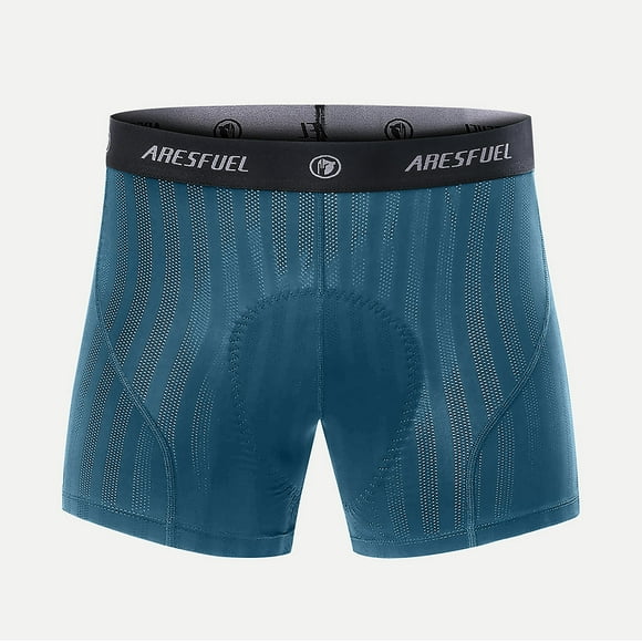 AresFuel Men's XL Cycling Shorts with High-Density Sponge Padding, Nylon-Spandex Blend, All-Season Comfort, Quick-Dry, Blue/Black Options