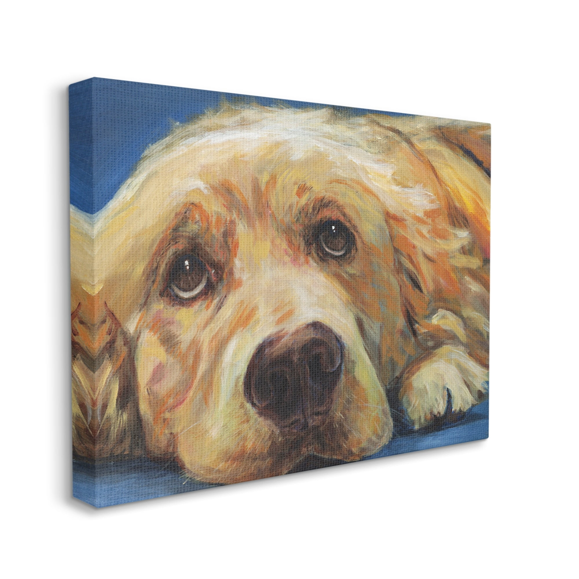 Stupell Industries Golden Retriever Begging Eyes Expressive Dog Portrait,48 x 36, Design by Kamdon Kreations