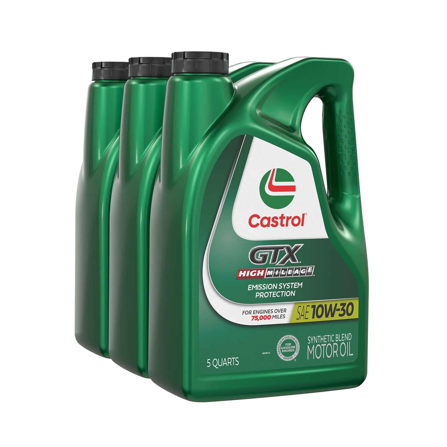 Castrol GTX High Mileage 10W-30 Synthetic Blend Motor Oil, 5 Quarts, Case of 3