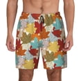thumbnail image 2 of Goofa Fall Maple Leaves Printed Men's Swim Trunks Board Shorts Quick Dry Mens Swimming Trunks with Compression Liner,Breathable Fit Hawaii Beach Shorts-XX-Large, 2 of 9