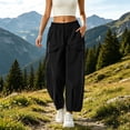 thumbnail image 2 of Athletic Pants for Womens Solid Color Drawstring Elastic Waist Drying Hiking Pants with Pockets XL, 2 of 6