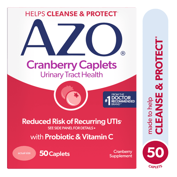 AZO Cranberry Urinary Tract Health Supplement, Helps Cleanse & Protect for Reduced UTIs, 50 Count
