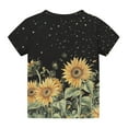 thumbnail image 6 of FamilyThread Toddler Girls Boys Fashionable Short Sleeve T-Shirt Flower Graphic Print Tunic Tops Crewneck Casual Summer Shirt For 3-13Y, 6 of 7