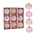 thumbnail image 1 of 9 adornos navideños de bolas brillantes, decoración colgante navideña surtida de 7,6 cm (3 pulgadas), irrompibles para jardín, , conciertos de Rosa, 1 of 8