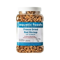 Red Shrimp--Freeze Dried 1/2" to 1 &1/4" Floating Red River Shrimp for All Tropicals, Turtles, Koi & Pond Fish, Rodents…7oz Med Jar