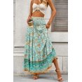thumbnail image 4 of SOMER Skirts for Women Maxi Skirts Bohemian Flowy High Waist A Line Skirts Summer Pleated Pink L, 4 of 15
