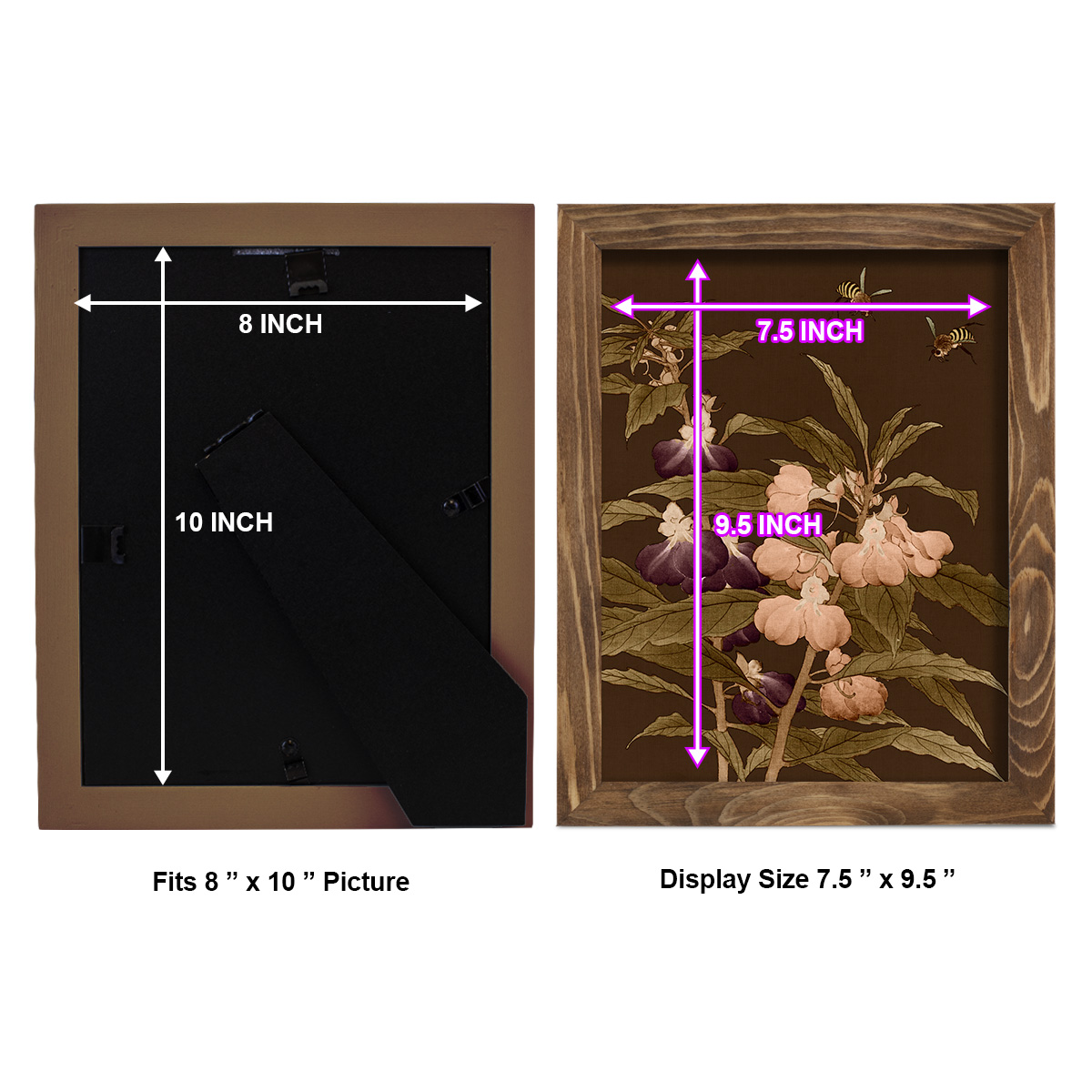 Asian Brocade IV - Framed Print w/glass - Walnut