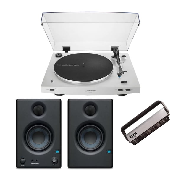 Tocadiscos Audio Technica AT-LP3xBT inalámbrico con transmisión por correa blanca