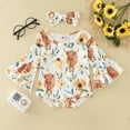 thumbnail image 2 of Siilsaa Girl Clothes Baby Girls' Romper - one Piece Romper Jumpsuit with Headband B,0-6 Months, 2 of 5