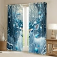 thumbnail image 2 of jejeloiu Christmas Reindeer Black Out Curtains,Dreamy Fairy Tale Curtains Pack of 2 (42x63 Each),Merry Xmas Bedroom Curtains,Lightweight Room Decor, 2 of 6