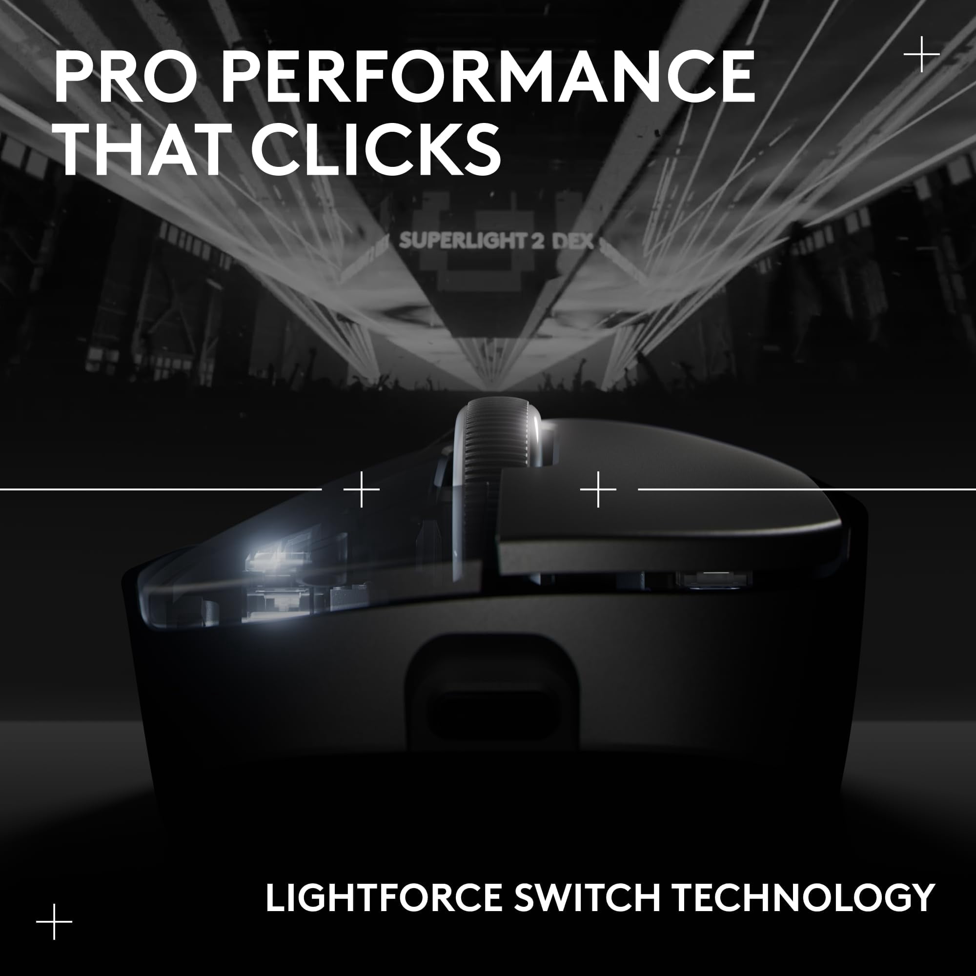 Logitech PRO X SUPERLIGHT 2 DEX Wireless Gaming Mouse, Lightweight 60g Pro-grade Right-handed Mouse with 44L DPI Sensor and Up to 8k Hz Polling for PC/Mac