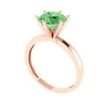 thumbnail image 2 of Solitaire Engagement Ring for Women - 2ct Simulated Green Diamond in 14K Rose Gold Promise Ring, 2 of 6