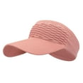 thumbnail image 2 of Deago Sun Visor Hats for Women Knitted Elastic Sports Hat Empty Top Quick Drying Wide Brim Golf Hat (Pink), 2 of 8