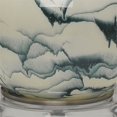 thumbnail image 3 of Eden Home 26" Coastal Glass and Linen Table Lamp in White/Blue Swirl, 3 of 3