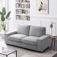 thumbnail image 3 of 71.25" Modern Loveseat Sofa with Solid Wood Frame, Living Room Chair, Chenille Couches for Small Spaces, Removable Back Cushion and Easy, Tool-Free Assembly (Light Grey), 3 of 6