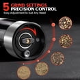 thumbnail image 2 of Electric Salt and Pepper Grinder- Automatic Battery Pepper Mill Shakers Kitchen Essentials for New Home Adjustable Coarseness Upgraded Larger Capacity with Led for Housewarming Gifts, 2 of 5