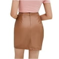 thumbnail image 3 of IROINNID Women's Fashion High Waist Sexy Leather Skirt Short Empire Waist Short Solid Color Skirt, 3 of 7