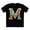 Black, variant on Letter Shirt, Shirt with Letters, Tee Shirt with Gold Letters