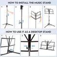 thumbnail image 4 of Metal Sheet Music Stand, with Tripod Base & Sheet Music Folder -Black, 4 of 5