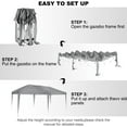 thumbnail image 3 of HOTEEL 10x20 Pop Up Canopy Tent Outdoor Shelter for Parties Weddings, Easy Set Up Waterproof Portable Canopy with Carry Bag & 4 Sandbags, Gray, 3 of 8