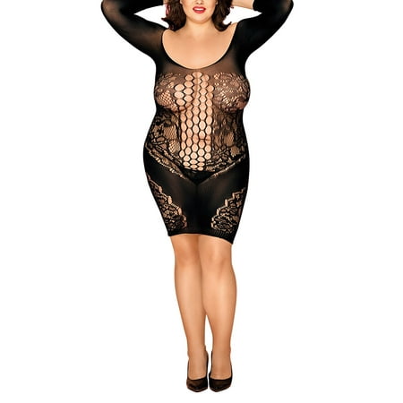 

NRUDPQV women plus size lace bodysuit lingerie v neck lace nighty mesh underwear