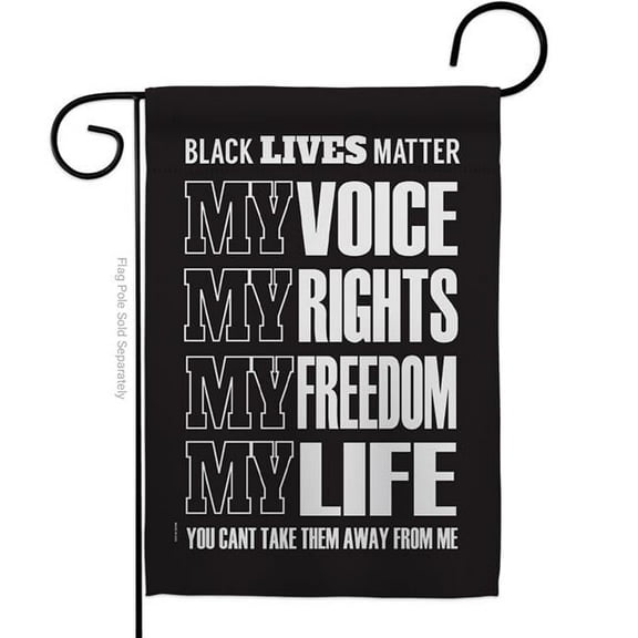 USA Decoration G170061-BO 13 x 18.5 in. Black Lives Freedom History Matter Double-Sided Decorative Vertical Garden Flags - House Decoration Banner Yard Gift