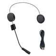 thumbnail image 1 of Injueey Auriculares para casco de motocicleta, compatible con Bluetooth, carga USB, sonido estéreo, reducción de ruido, regalos para montar Cables de audio/vídeo, 1 of 6