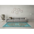 thumbnail image 3 of Ahgly Company Indoor Square Persian Light Blue Traditional Area Rugs, 8' Square, 3 of 4