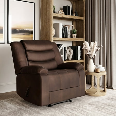 Lifestyle Solutions Hudson Manual Standard Recliner, Brown Fabric