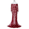 thumbnail image 6 of Aloohaidyvio Maternity Dresses for Women,Women's Pregnants Sexy Photography Props Off Shoulders Lace Nursing Long Dress for Baby Shower/Photoshoo, 6 of 6