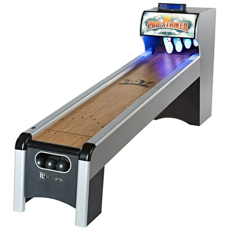 MD Sports 10 Ft. Arcade Bowling Game Table with LED Light Box and LCD Electronic Scorer, Skee Ball One-piece