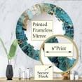 thumbnail image 3 of Designart "Luxury Abstract Fluid Art in Turquoise VI" Abstract Round Wall Mirror - Modern Oval Printed Decorative Oversized Mirror - Multiple Color Options, 3 of 4