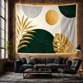 thumbnail image 6 of Botanical Leaves and Abstract Arches on Off-White Background, Serene Minimalist for Plant Lovers, Botanical Wall Art, Housewarming Gift Tapestry Wall Hanging for Bedroom and Living Room, 6 of 7