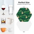 thumbnail image 6 of Pofeuu St Patrick's Day9 Print Coasters for Drinks, 4Pack PU Leather Coasters, Bar Drink Coasters for Tabletop Protection, Furniture from Damage-Hexagon, 6 of 6