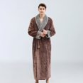 thumbnail image 4 of Camisón de franela para otoño e invierno, albornoz grueso y alargado para parejas, ropa de casa para hombres, 4 of 6
