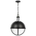 thumbnail image 2 of Lincoln Large Pendant E26 Base 60w Matte Black Finish Clear Seeded Glass, 2 of 6