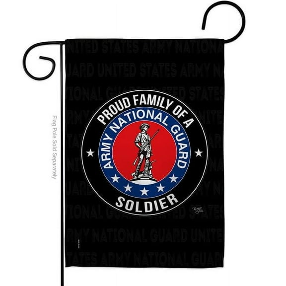 Breeze Decor G158537-BO Army Proud Family Soldier Garden Flag Armed Forces National Guard 13 x 18.5 in. Double-Sided Decorative Vertical Flags for House Decoration Banner Yard Gift