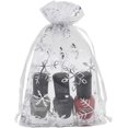 thumbnail image 4 of Paquete de 100 bolsas navideñas de organza con copos de nieve de 4 x 6 pulgadas, bolsas pequeñas de malla blanca para baratijas, bolsas pequeñas con cordón para dulces esquí esquí Gafas de esquí, 4 of 5