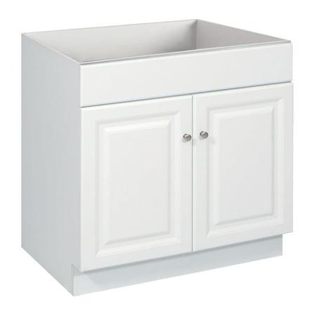Design House Solid Wood Wyndham 30  Ready to Assemble 2-Door Bath Vanity Cabinet  White