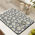 thumbnail image 3 of 2 Pack Washable Rubber Daisy Cute Floral Dish Drying Mats for Kitchen Counter Home Large Coffee Bar Pad Accessories and Decor for Utensils Stemware (2pcs 18''x24''+19.5''x12''), 3 of 4