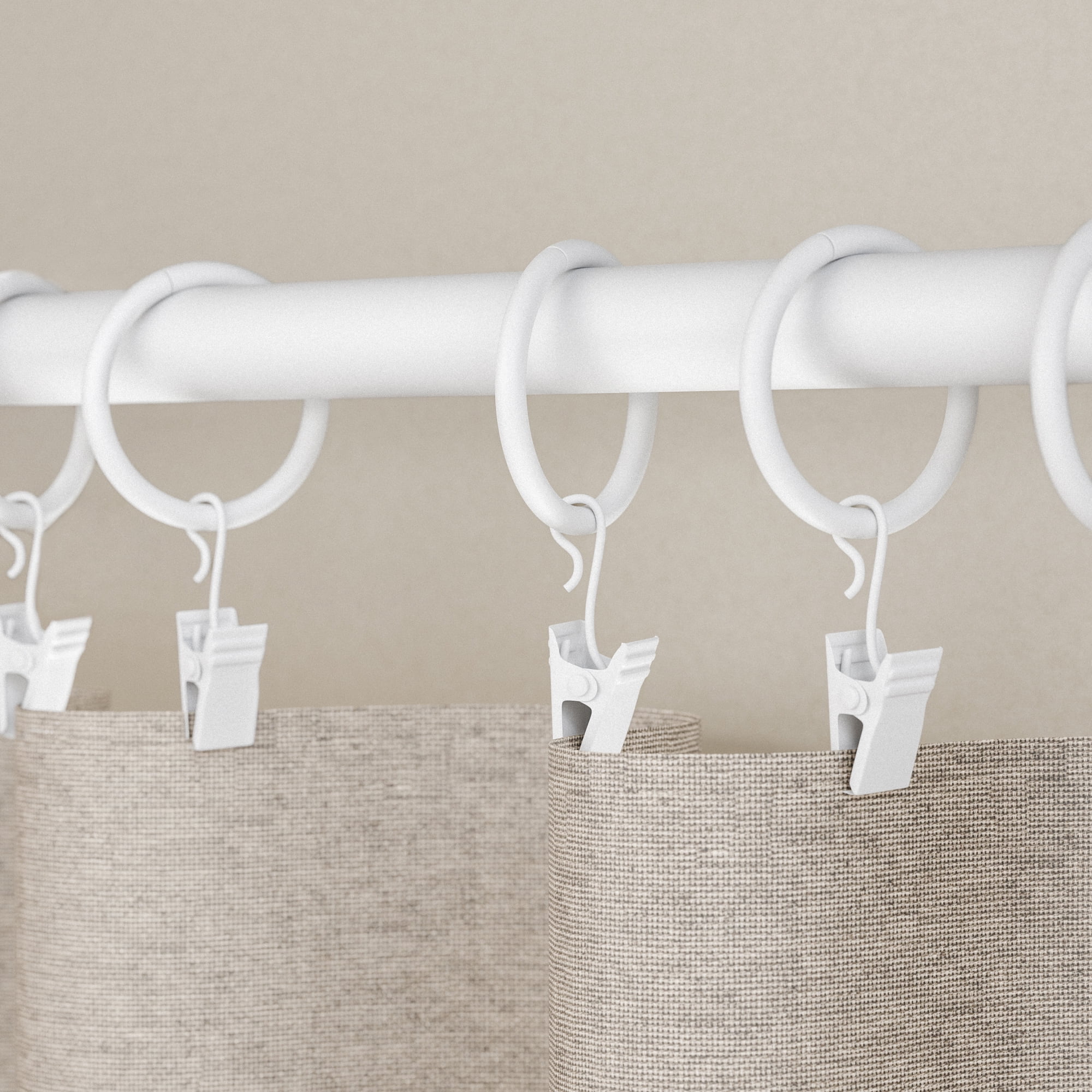 Mainstays 1" White Curtain Clip Rings (7 pack)