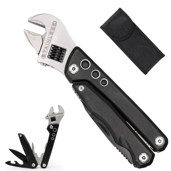 Jienlioq 2025 New Adjustable Ratchet Wrench Multitool, 11-In-1 Foldable EDC Tool with Pliers, Knife, Saw and Screwdriver, Multi Tool for Camping, DIY, and Gifts for Him